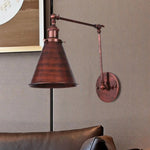 Zynar Vintage Adjustable Wall Lamp, Metal, Black/Rust, Living Room - Lamp Outdoor