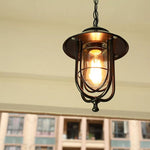 Epoch Retro Lantern Metal Pendant Light Bronze - Lamp Outdoor