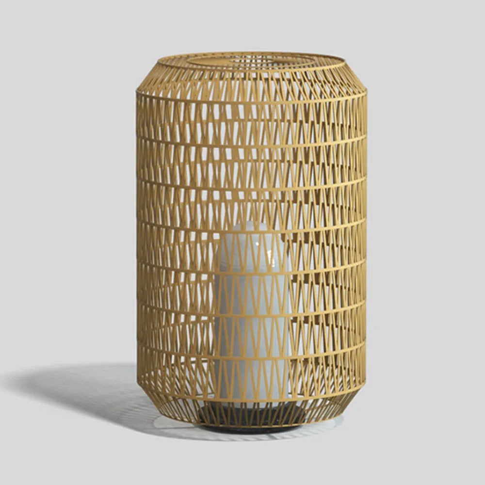 Ritta Vintage Lantern Rattan Floor Lamp, Hardwired/Solar, - Lamp Outdoor