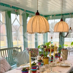 Haloa Vintage Pendant Light Beige, Fabric - Lamp Outdoor