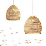 Lian Rattan Bamboo Lampshade Hand Knitted Pendant Light - Lamp Outdoor