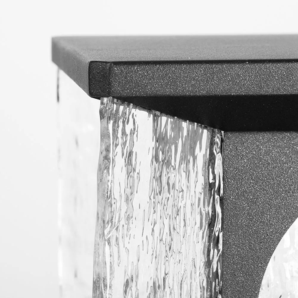 Ray Modern Transparent Rectangular Metal Glass Outdoor Floor Lamp - Lamp Outdoor