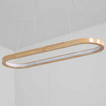 Veon Contemporary Oval Wooden Pendant Light - Lamp Outdoor
