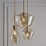 June Pendant Light Glass, Clear/Amber Diamond shape - Lamp Outdoor