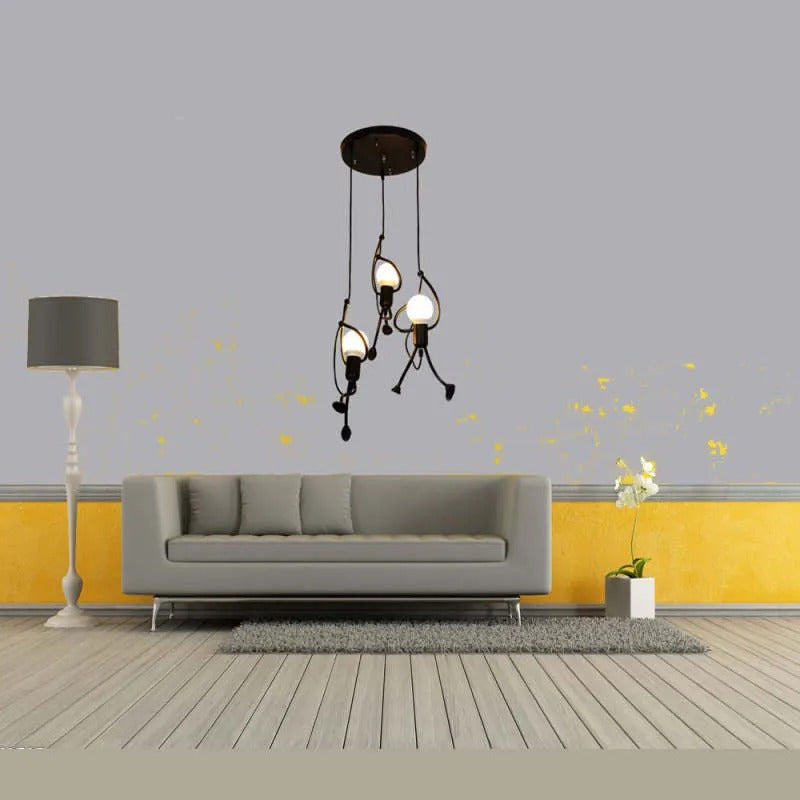 Miro Retro Modern Iron Man Pendant Light, Black - Lamp Outdoor