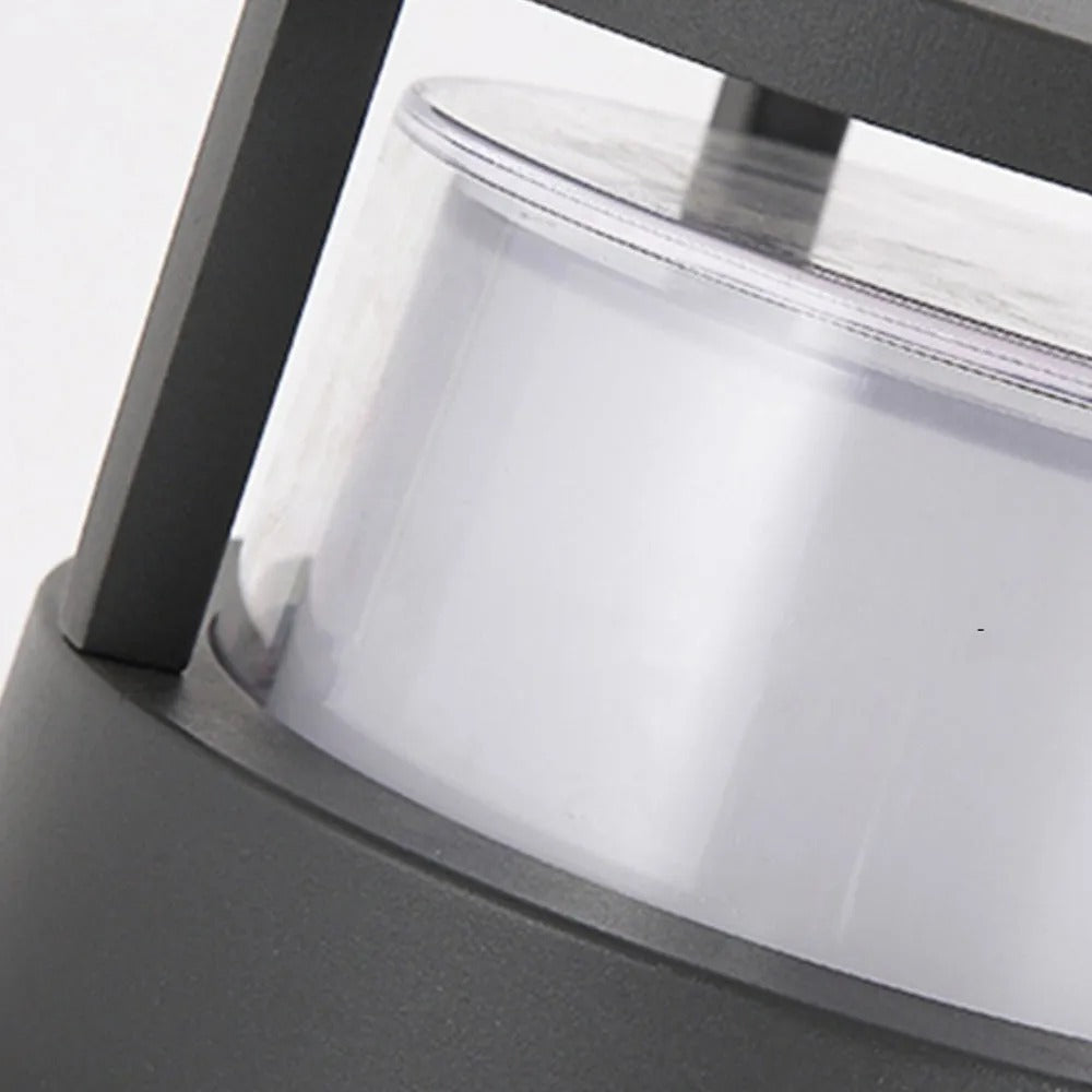 Zyra Modern Metal Cylindrical Outdoor Bollard Light, Black - Lamp Outdoor