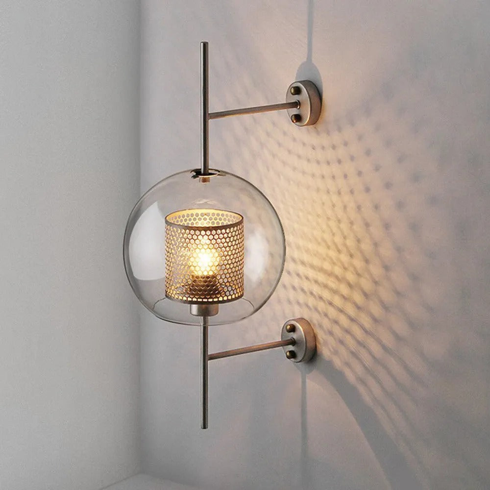 Kiri Industrial Classy Global Clear Glass Wall Lamp - Lamp Outdoor