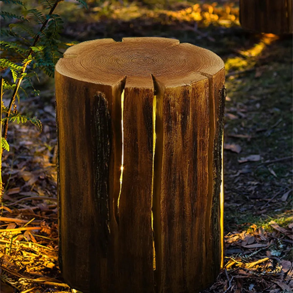 Ray Natural Column Wood Outdoor Floor Lamp Table - Lamp Outdoor