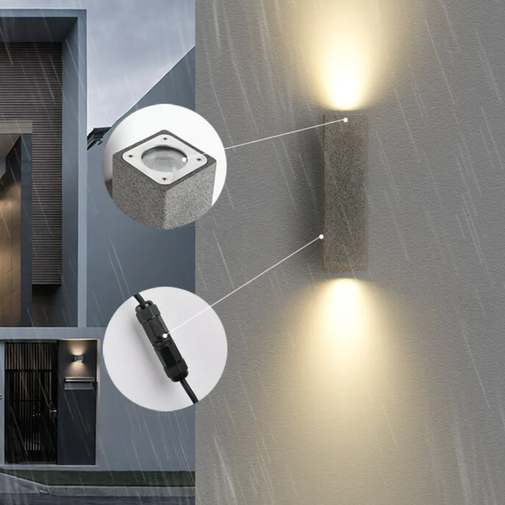 Ray Minimalist Square LED Outdoor Wall Lamp Cement Garden Corridor Balcony - Lamp Outdoor