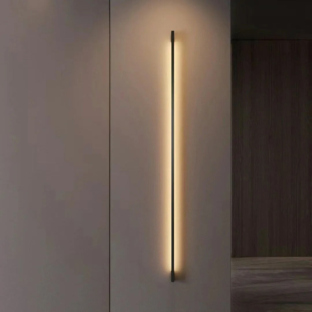Liora Modern Slim Linear Black LED Wall Lamp - Lamp Outdoor