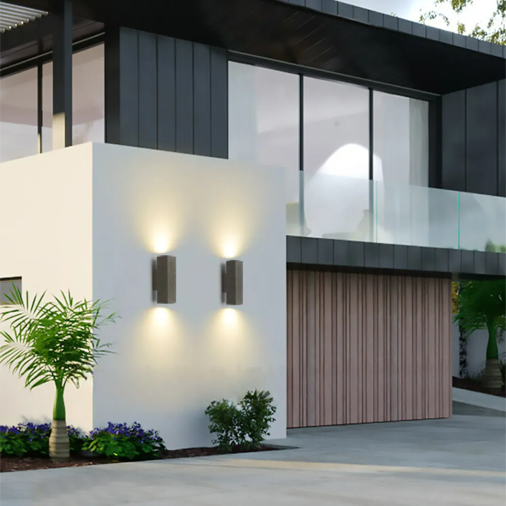Ray Minimalist Square LED Outdoor Wall Lamp Cement Garden Corridor Balcony - Lamp Outdoor