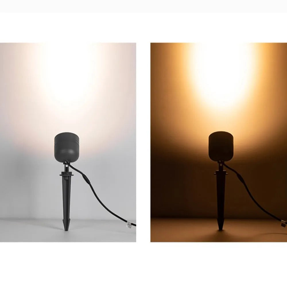 Ray Modern Round Glass/Metal Solar Outdoor Ground Lamp Spotlight - Lamp Outdoor