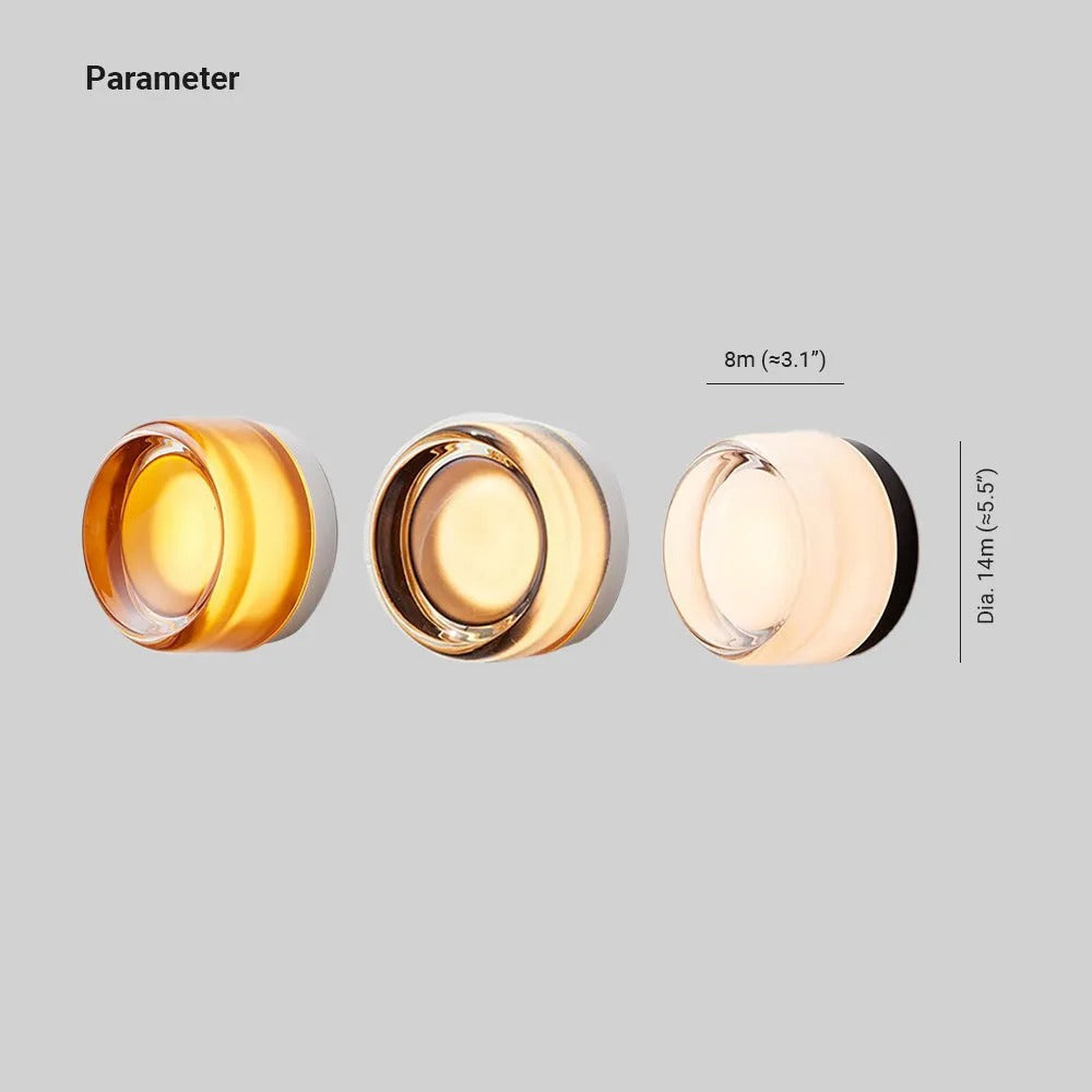 Valentina Modern Mini Drum Metal/Acrylic Outdoor Wall Lamp, Transparent - Lamp Outdoor