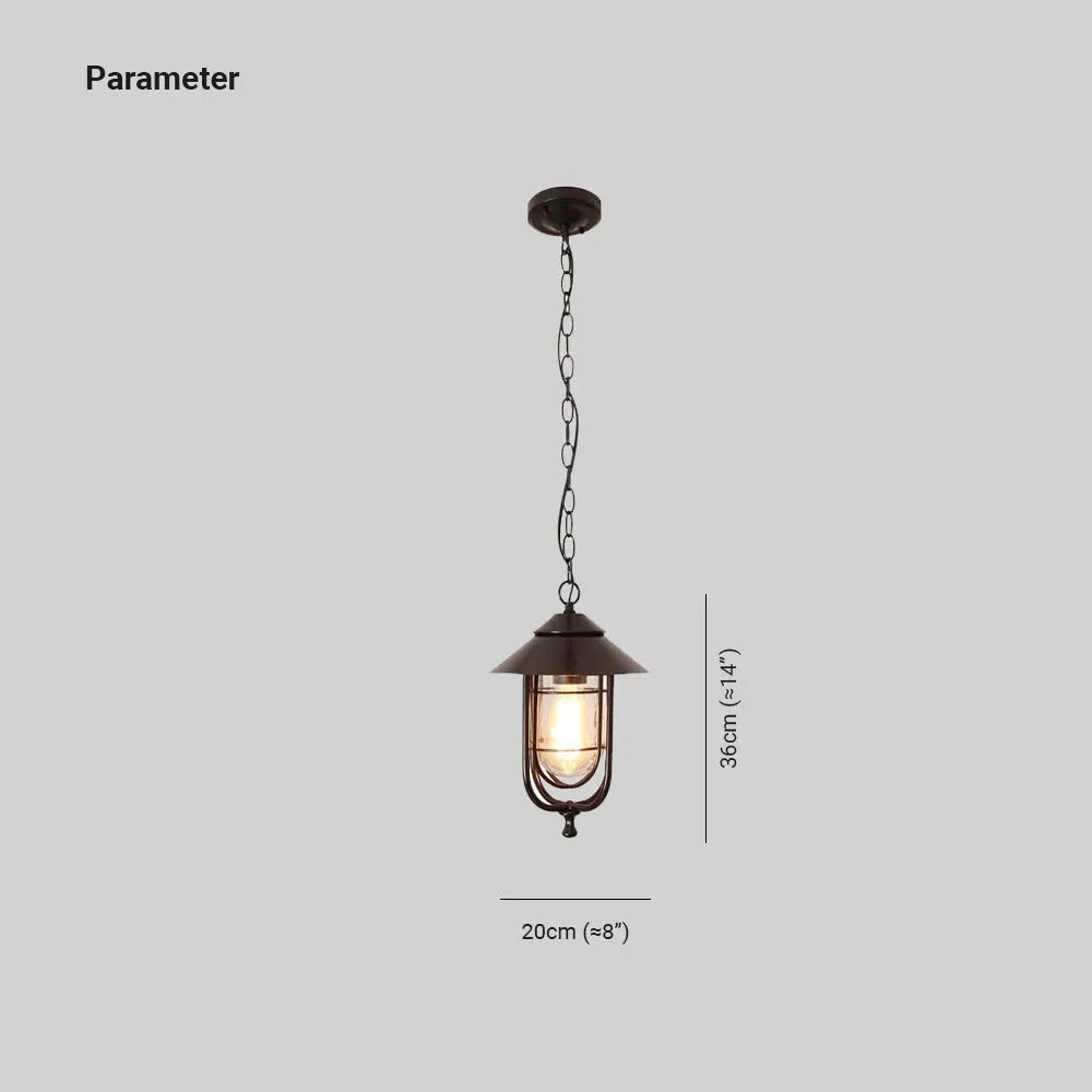Epoch Retro Lantern Metal Pendant Light Bronze - Lamp Outdoor