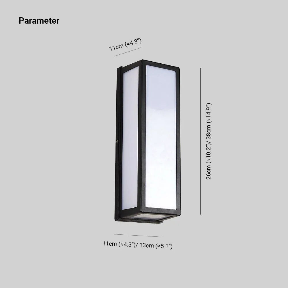 Ray Modern Rectangular Waterproof LED Outdoor Wall Lamp Metal Acrylic Garden Corridor Balcony - Lamp Outdoor