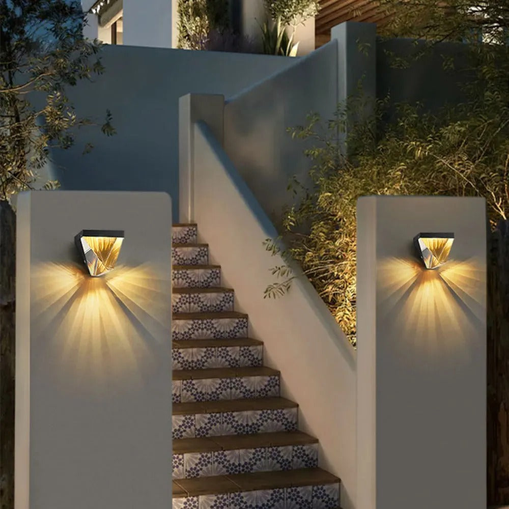 Ray Waterproof Diamond Shape Metal Crystal Outdoor Wall Lamp - Lamp Outdoor