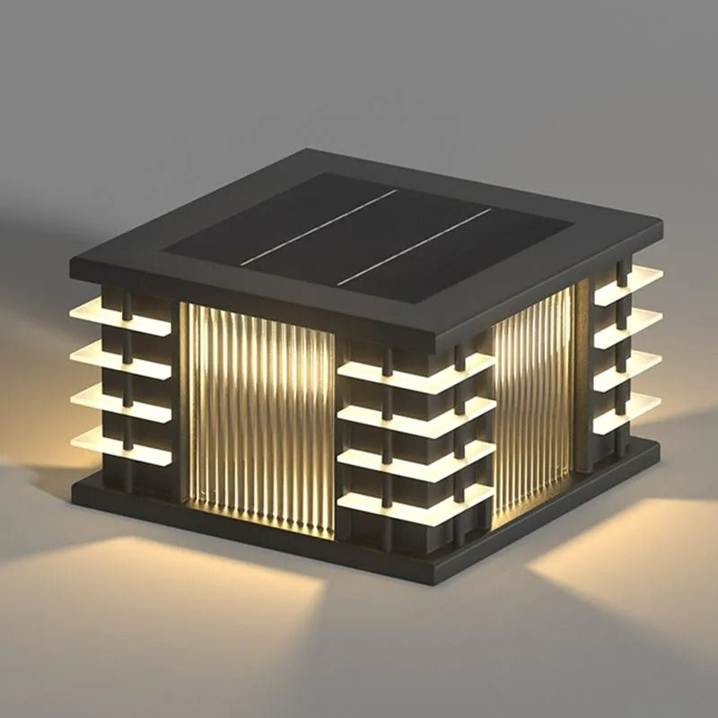 Ray Modern Square Metal Acrylic Glass Outdoor Solar Floor Lamps - Lamp Outdoor