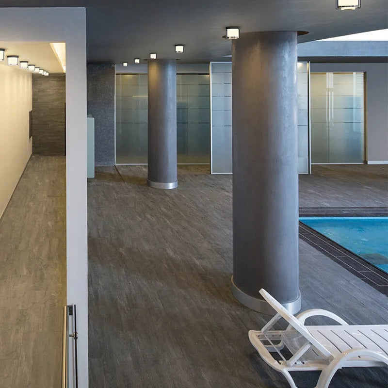 Valentina Modern Mini Drum Metal/Acrylic Outdoor Wall Lamp, Transparent - Lamp Outdoor