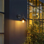 Epoch Rustic Bowl Shaped Metal Wall Lamp, Antique Brass - Lamp Outdoor