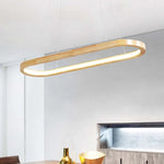 Veon Contemporary Oval Wooden Pendant Light - Lamp Outdoor