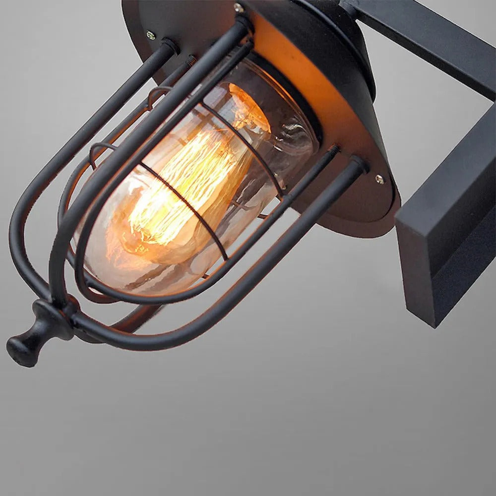 Epoch Vintage Lantern Shaped Metal Outdoor Wall Lamp - Lamp Outdoor