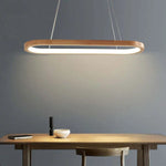 Veon Contemporary Oval Wooden Pendant Light - Lamp Outdoor