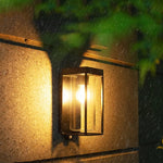 Ray Modern Rectangular Solar Waterproof Metal Glass Outdoor Wall Lamp - Lamp Outdoor