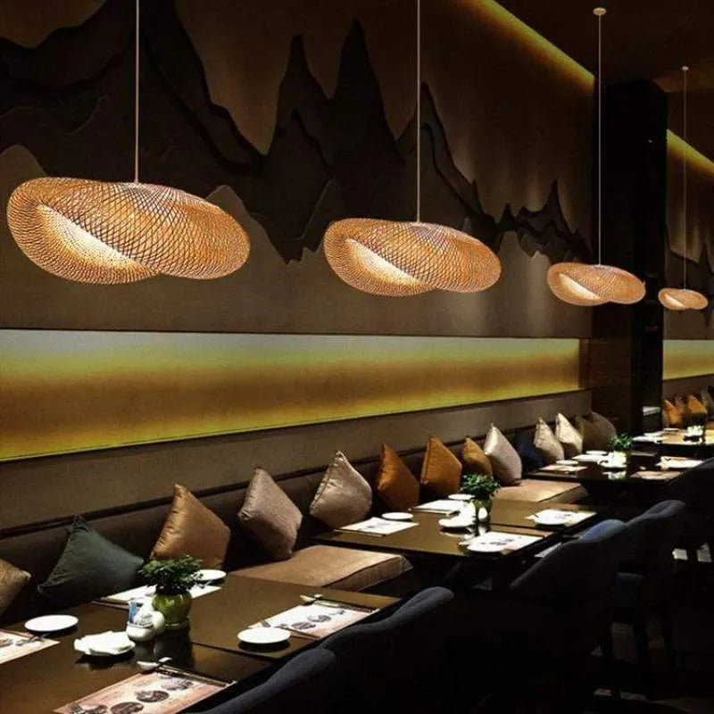 Rinwa Natural Pendant Light for Dining Room/Kitchen Island, Bamboo - Lamp Outdoor