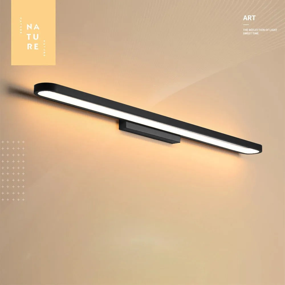 Luxa Modern Metal Wall Lamp Mirror Front, Curved, Black/Coffee - Lamp Outdoor