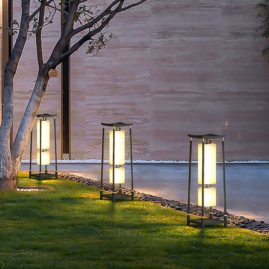 Unique Solar-Powered LED Outdoor Lights Asian-Inspired Design - Lamp Outdoor