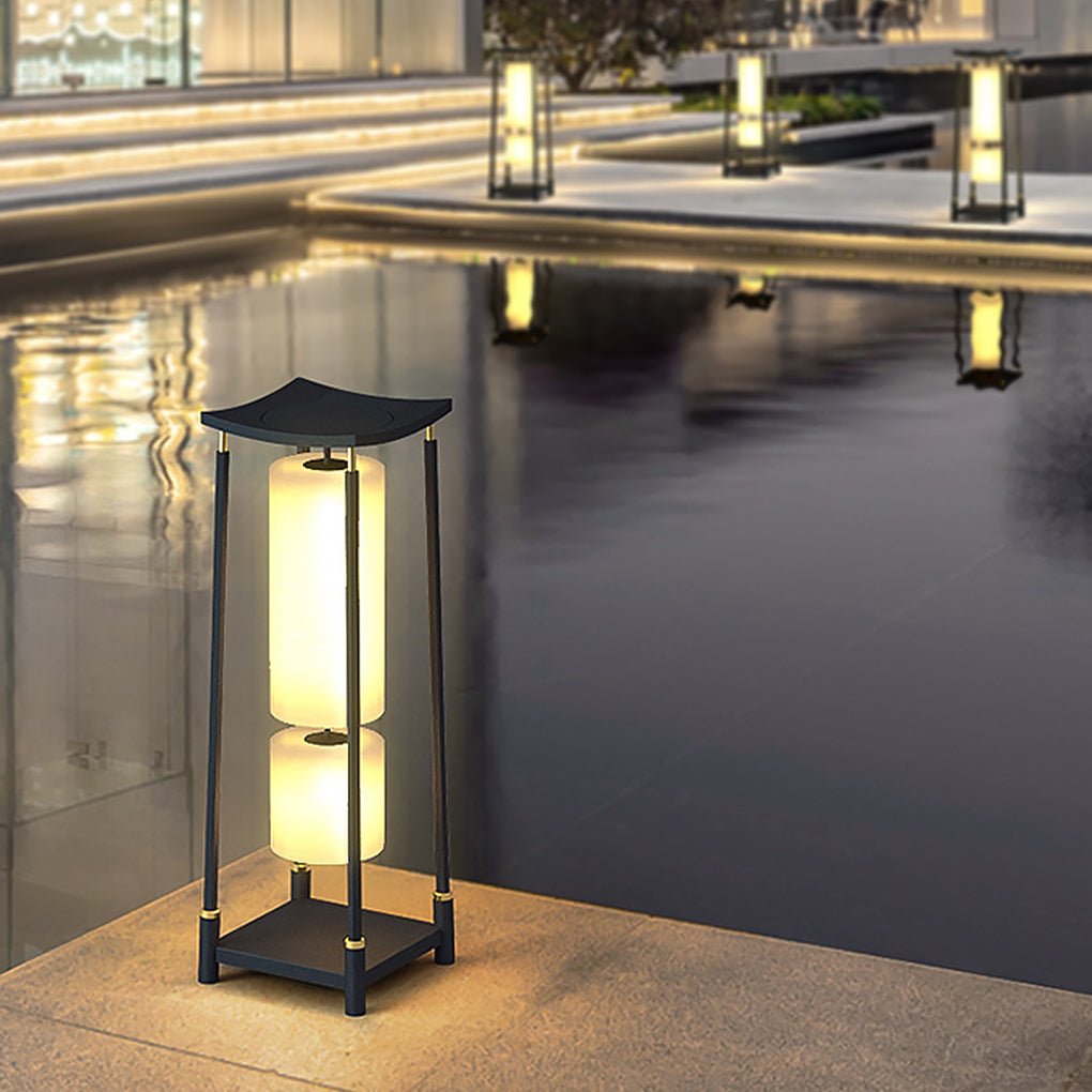 Unique Solar-Powered LED Outdoor Lights Asian-Inspired Design - Lamp Outdoor
