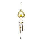 Iron Heart with Wind Chimes Pendant LED Waterproof Hanging Solar Lights - Lamp Outdoor