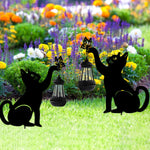 Iron Silhouette Cat Waterproof Intelligent LED Black Hanging Solar Lights - Lamp Outdoor