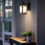 Vintage Striped Glass Shade Waterproof Modern Outdoor Wall Lights - Lamp Outdoor