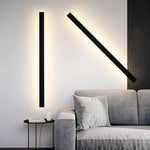 Waterproof Long Linear Metal Black Modern LED Outdoor Wall Lights - Lamp Outdoor