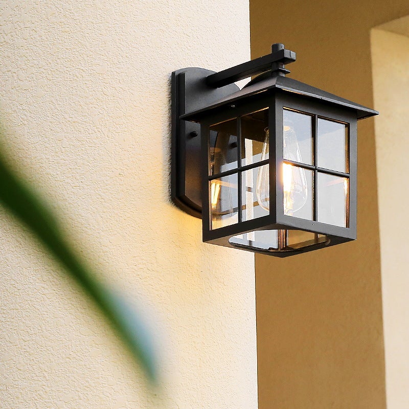 Minimalist Square Glass Lampshade Waterproof Modern Outdoor Lanterns - Lamp Outdoor