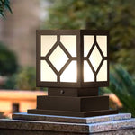 Square Stainless Steel LED Waterproof Black Modern Outdoor Light Post Lamp - Lamp Outdoor