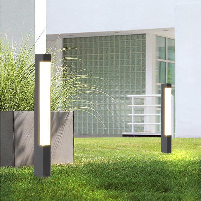 Modern Black Square Tall Aluminum LED Landscape Lighting Pathway Lights - Lamp Outdoor