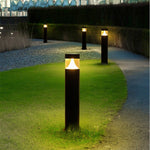 Round LED Outdoor Post Light Waterproof Black Aluminum Modern Yard Lamp - Lamp Outdoor