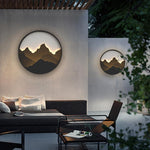 Round Mountain Scenery Decor LED Waterproof Rustic Outdoor Wall Lights - Lamp Outdoor