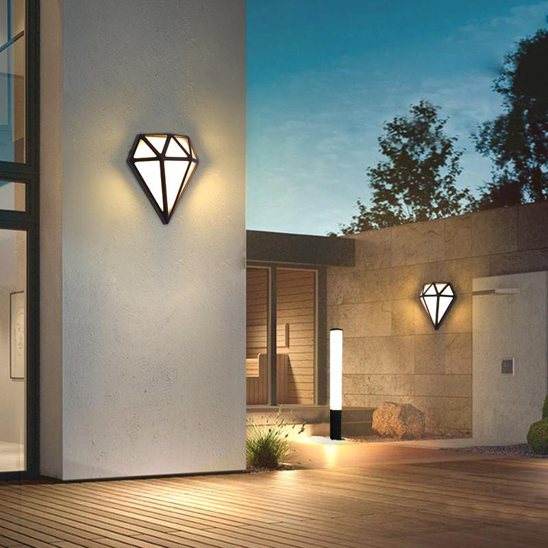Rhombus Diamonds LED Waterproof Modern Porch Lights Outdoor Wall Lights - Lamp Outdoor