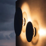 Outdoor Round Gray Concrete LED Wall Flush Lights Accent Landscape Lighting - Lamp Outdoor