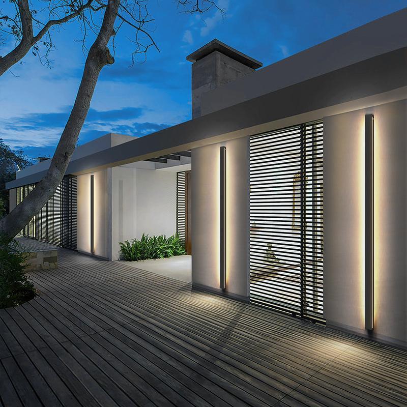 Long LED Linear Lights Dimmable RGB Black Minimalist Wall Lights - Lamp Outdoor
