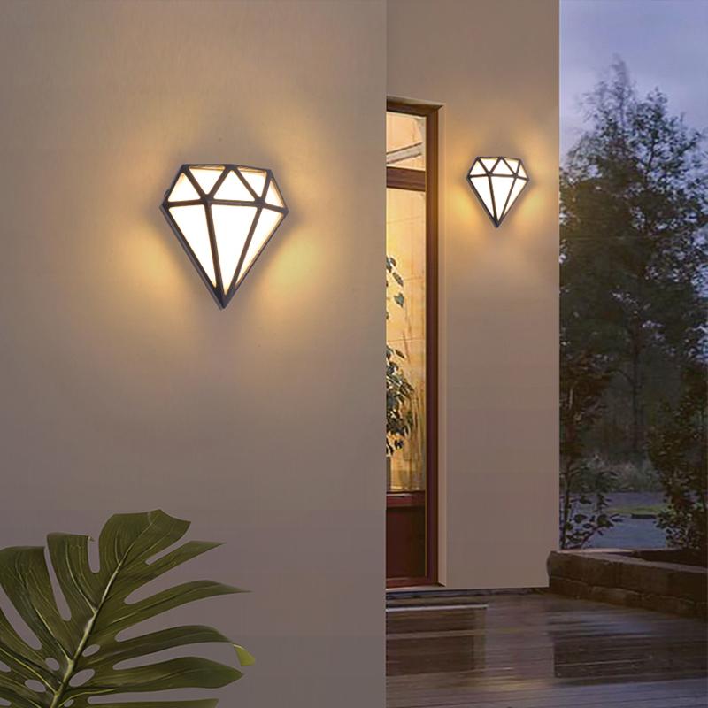 Rhombus Diamonds LED Waterproof Modern Porch Lights Outdoor Wall Lights - Lamp Outdoor
