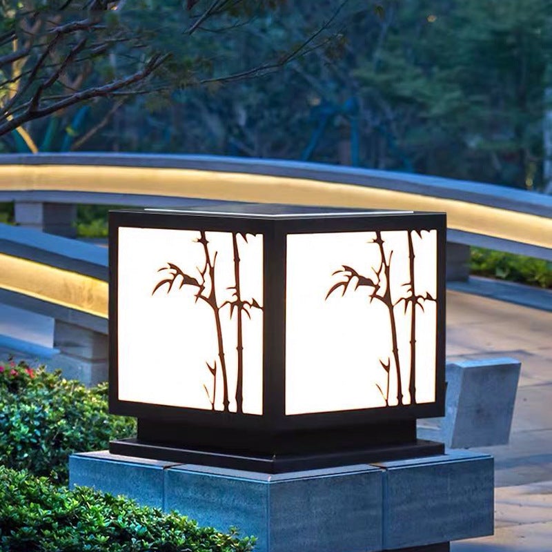Geometric Acrylic Waterproof LED Modern Solar Lights Outdoor Pillar Lamp - Lamp Outdoor