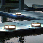 Square Waterproof Black Modern Solar Lights Outdoor Fence Post Lights - Lamp Outdoor