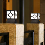 Square Stainless Steel LED Waterproof Black Modern Outdoor Light Post Lamp - Lamp Outdoor