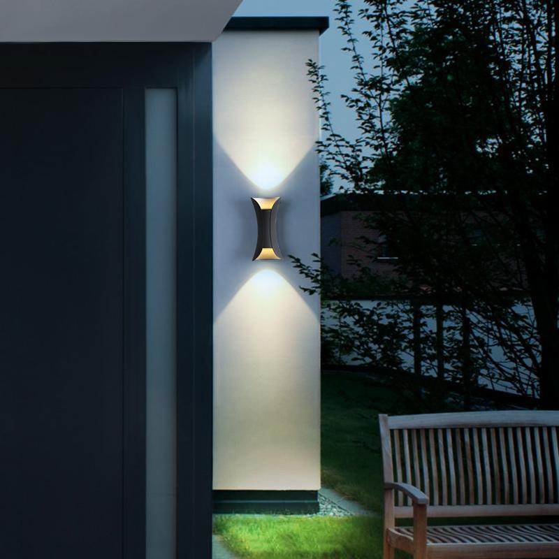 Curved LED Up and Down Lighting Waterproof Modern Outdoor Wall Lights - Lamp Outdoor