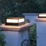 Square Waterproof Black Modern Solar Lights Outdoor Fence Post Lights - Lamp Outdoor