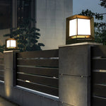 Square Creative Black Waterproof Modern Solar Lights Outdoor Post Lamp - Lamp Outdoor